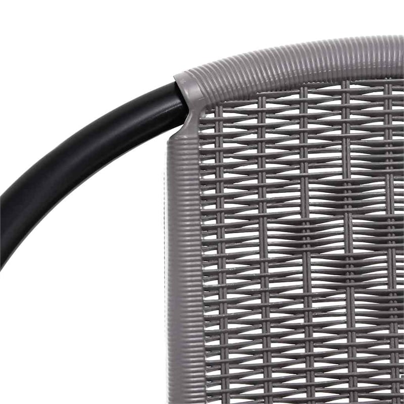 vidaXL Garden Chairs 6 pcs Plastic Rattan and Steel 242.5 lb