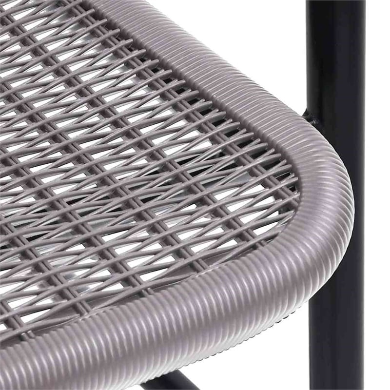 vidaXL Garden Chairs 6 pcs Plastic Rattan and Steel 242.5 lb