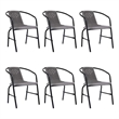 vidaXL Garden Chairs 6 pcs Plastic Rattan and Steel 242.5 lb