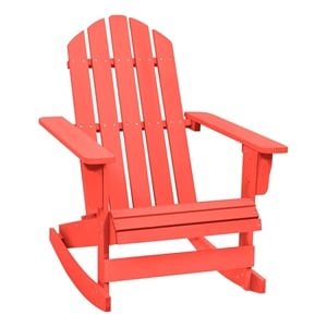 vidaXL Patio Rocking Adirondack Chair Solid Fir Wood Red