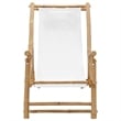 vidaXL Deck Chair Bamboo and Canvas Cream White