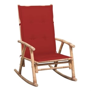 vidaXL Rocking Chair with cushion Bamboo
