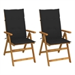 vidaXL Patio Reclining Chairs 2 pcs with Cushions Solid Acacia Wood