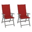 vidaXL Patio Reclining Chairs 2 pcs with Cushions Solid Acacia Wood