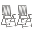 vidaXL Patio Reclining Chairs 2 pcs with Cushions Solid Acacia Wood