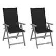 vidaXL Patio Reclining Chairs 2 pcs with Cushions Solid Acacia Wood