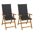 vidaXL Patio Reclining Chairs 2 pcs with Cushions Solid Acacia Wood
