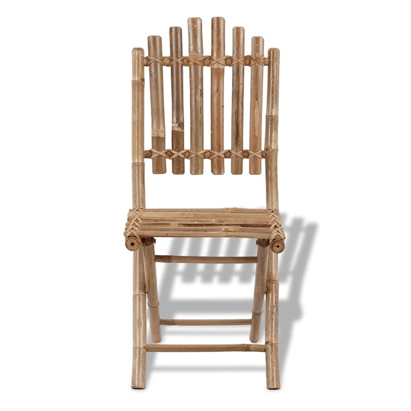 vidaXL Folding Patio Chairs 2 pcs Bamboo
