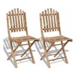 vidaXL Folding Patio Chairs 2 pcs Bamboo