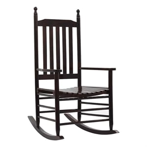 vidaXL Rocking Chair with Curved Seat Brown Poplar Wood