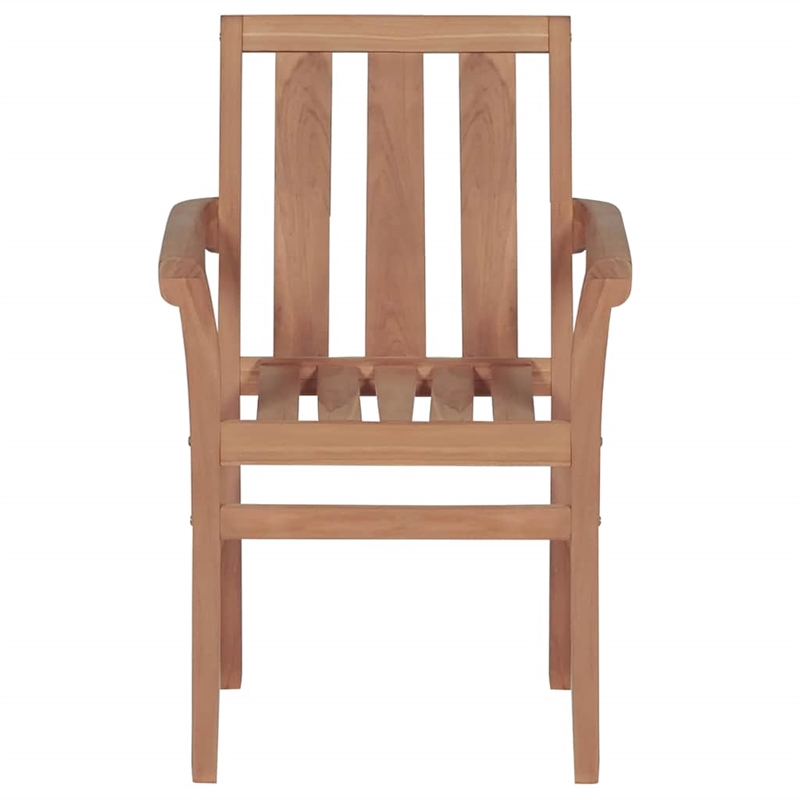 vidaXL Patio Chairs 2 pcs with Cream Cushions Solid Teak Wood