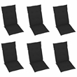 vidaXL Patio Reclining Chairs 6 pcs with Cushions Solid Acacia Wood