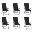 vidaXL Patio Reclining Chairs 6 pcs with Cushions Solid Acacia Wood