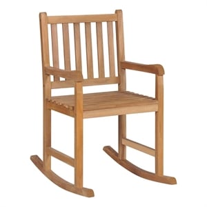 vidaXL Rocking Chair Solid Teak Wood Brown
