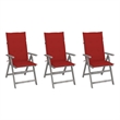 vidaXL Patio Reclining Chairs 3 pcs with Cushions Solid Acacia Wood