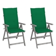 vidaXL Patio Reclining Chairs 2 pcs with Cushions Solid Acacia Wood