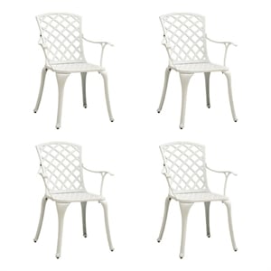 vidaXL Patio Chairs 4 pcs Cast Aluminum White