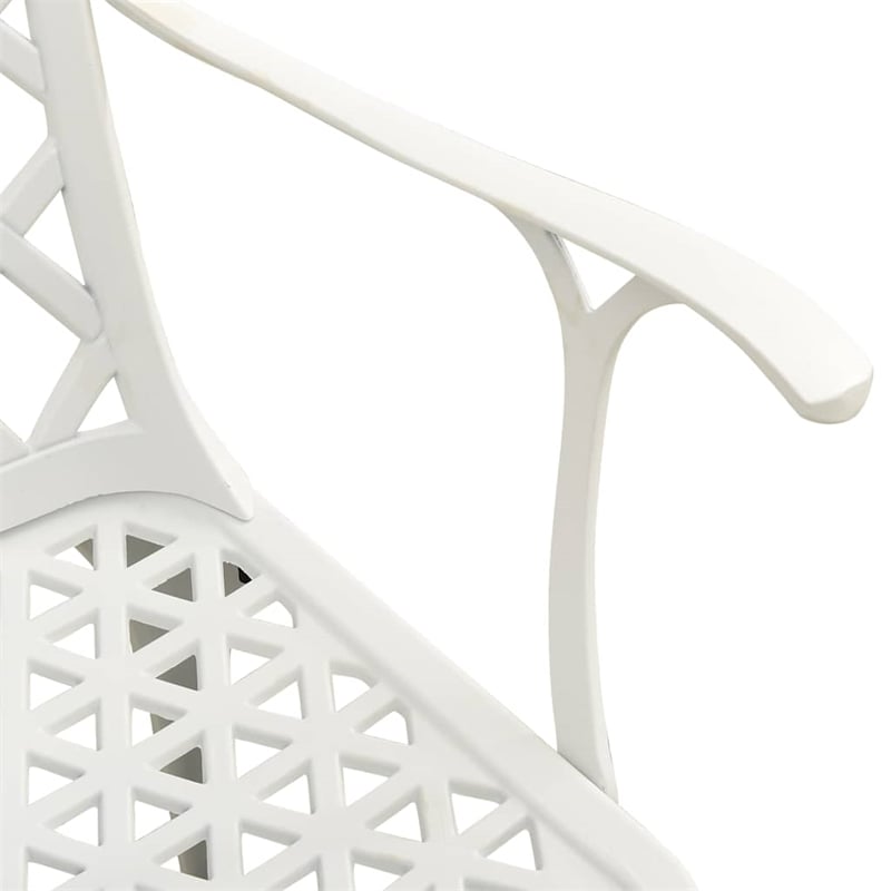 vidaXL Patio Chairs 4 pcs Cast Aluminum White