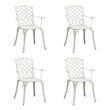 vidaXL Patio Chairs 4 pcs Cast Aluminum White
