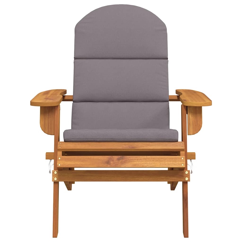 vidaXL Adirondack Patio Chair with Cushions Solid Wood Acacia