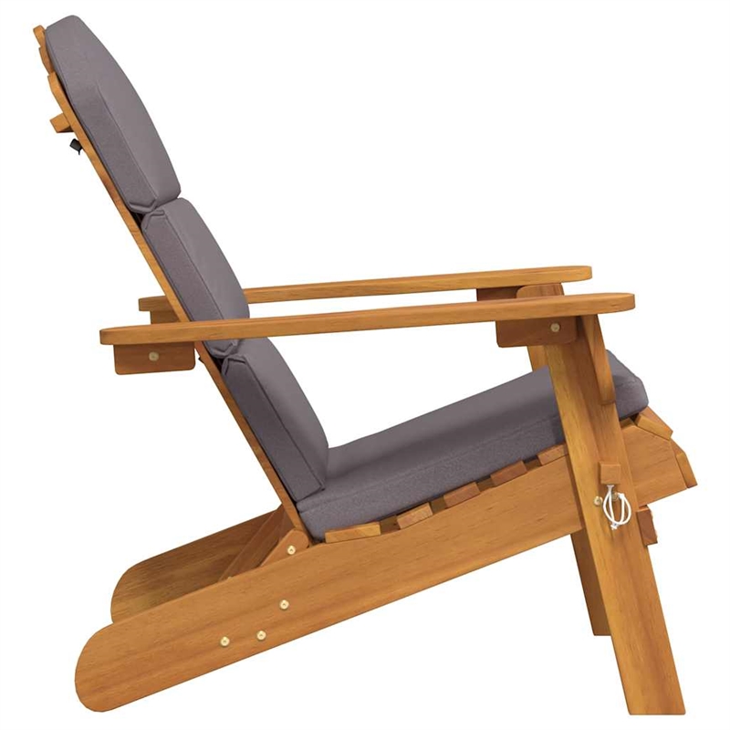 vidaXL Adirondack Patio Chair with Cushions Solid Wood Acacia