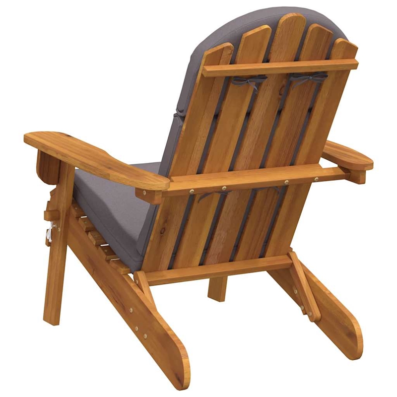vidaXL Adirondack Patio Chair with Cushions Solid Wood Acacia