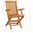 vidaXL Patio Chairs with Gray Cushions 3 pcs Solid Teak Wood