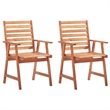 vidaXL Patio Dining Chairs 2 pcs with Cushions Solid Acacia Wood