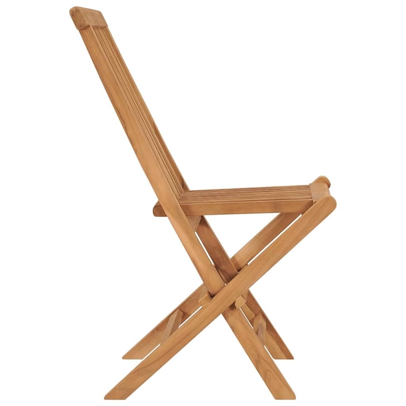 vidaXL Folding Patio Chairs 4 pcs Solid Teak Wood
