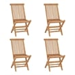 vidaXL Folding Patio Chairs 4 pcs Solid Teak Wood