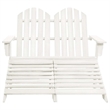 vidaXL 2-Seater Patio Adirondack Chair&Ottoman Fir Wood White