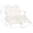 vidaXL 2-Seater Patio Adirondack Chair&Ottoman Fir Wood White