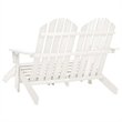 vidaXL 2-Seater Patio Adirondack Chair&Ottoman Fir Wood White