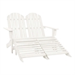 vidaXL 2-Seater Patio Adirondack Chair&Ottoman Fir Wood White