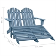 vidaXL 2-Seater Patio Adirondack Chair&Ottoman Fir Wood Blue