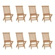 vidaXL Folding Patio Chairs 8 pcs Solid Teak Wood