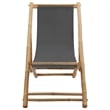 vidaXL Deck Chair Bamboo and Canvas Dark Gray
