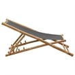 vidaXL Deck Chair Bamboo and Canvas Dark Gray