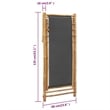vidaXL Deck Chair Bamboo and Canvas Dark Gray