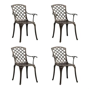 vidaXL Patio Chairs 4 pcs Cast Aluminum Bronze