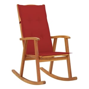 vidaXL Rocking Chair with Cushions Solid Acacia Wood