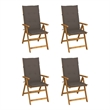 vidaXL Patio Reclining Chairs 4 pcs with Cushions Solid Acacia Wood