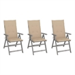 vidaXL Patio Reclining Chairs 3 pcs with Cushions Solid Acacia Wood