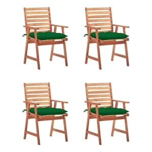 vidaXL Patio Dining Chairs 4 pcs with Cushions Solid Acacia Wood
