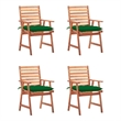vidaXL Patio Dining Chairs 4 pcs with Cushions Solid Acacia Wood