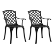 vidaXL Patio Chairs 2 pcs Cast Aluminum Black