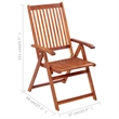 vidaXL Folding Patio Chairs 6 pcs with Cushions Solid Acacia Wood