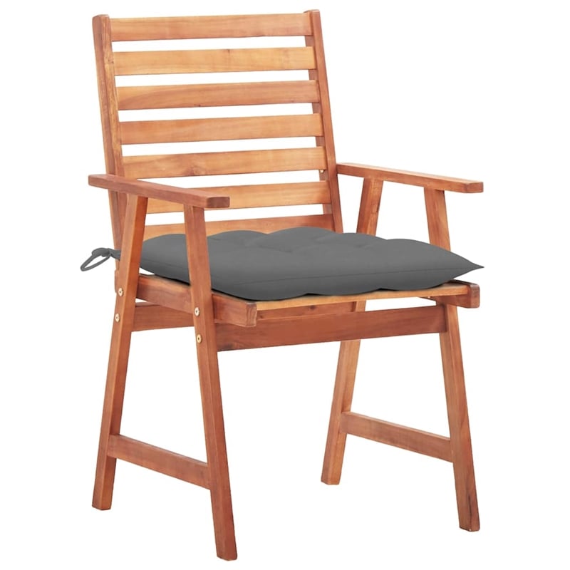 vidaXL Patio Dining Chairs 2 pcs with Cushions Solid Acacia Wood