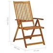 vidaXL Patio Reclining Chairs 2 pcs with Cushions Solid Acacia Wood