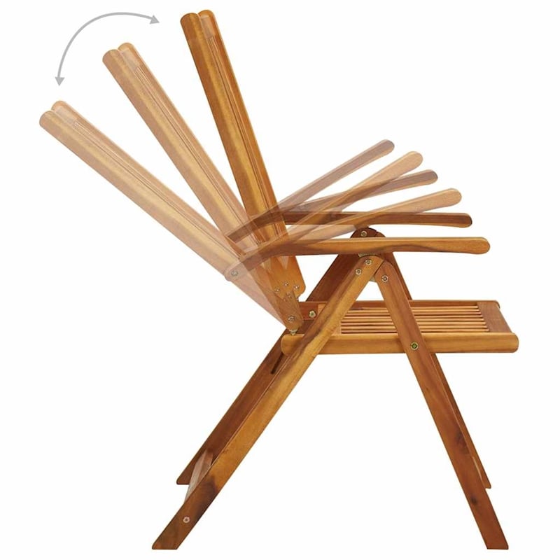 vidaXL Patio Reclining Chairs 2 pcs with Cushions Solid Acacia Wood